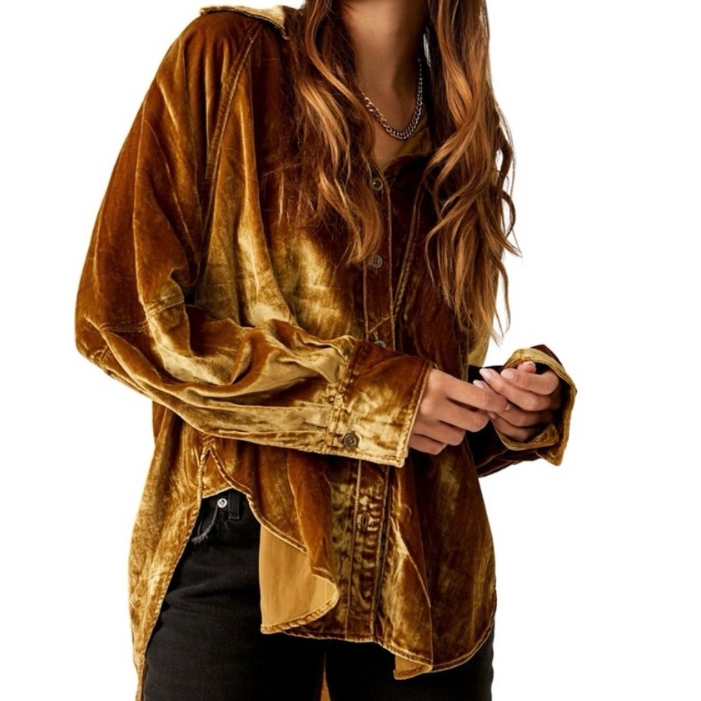 We The Free Golden Velvet Night Skies Button-Down